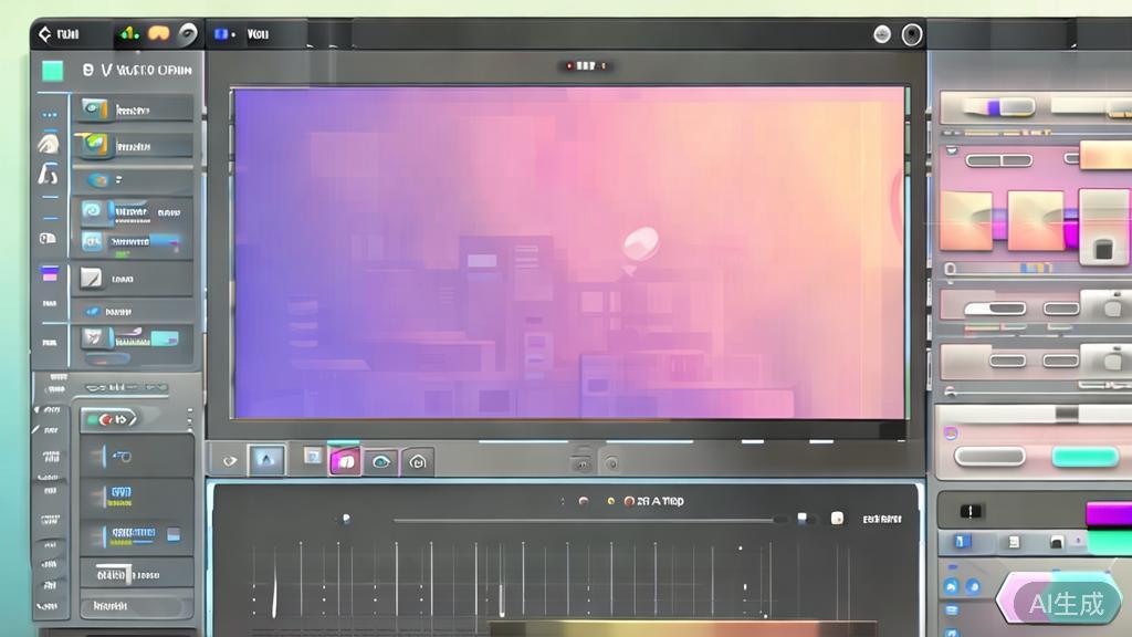 "Minimalist illustration of a user-friendly video editing interface, highlighting ease of navigation and customization options"