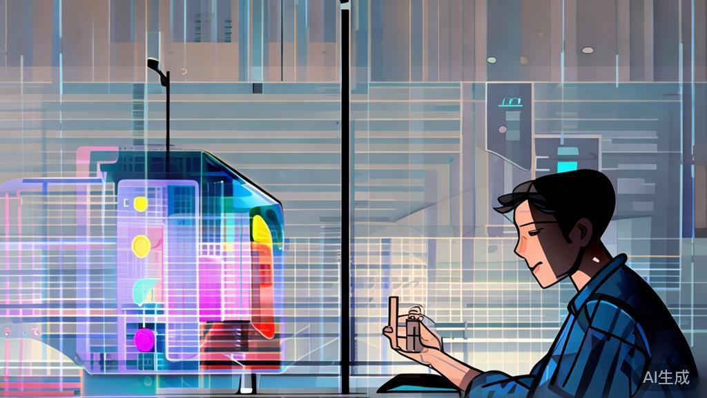 High-quality illustration of a user creating artwork using AI, minimal flat design