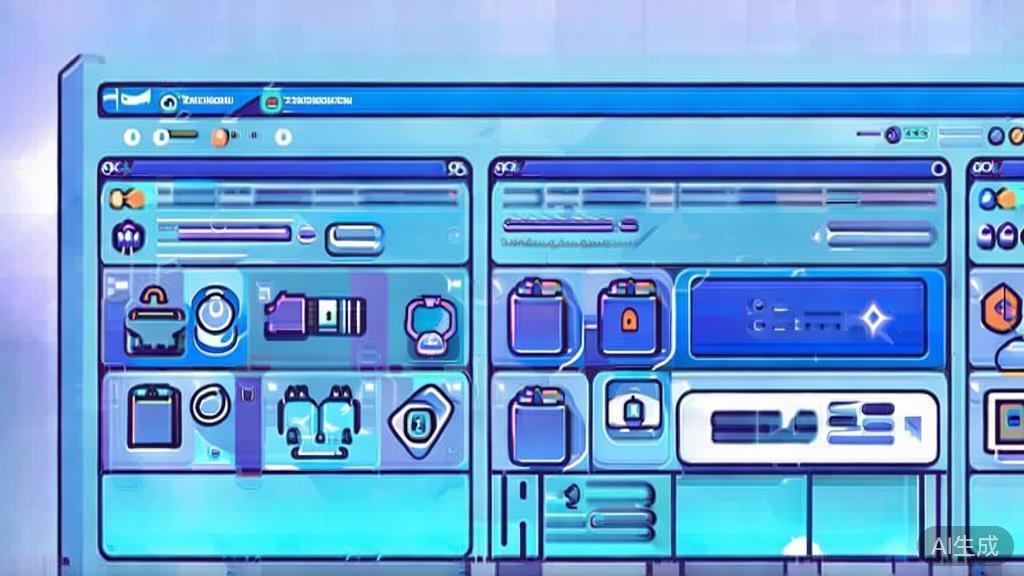 Flat vector illustration of copyright concepts in video production, dashboard style, soft blue gradient