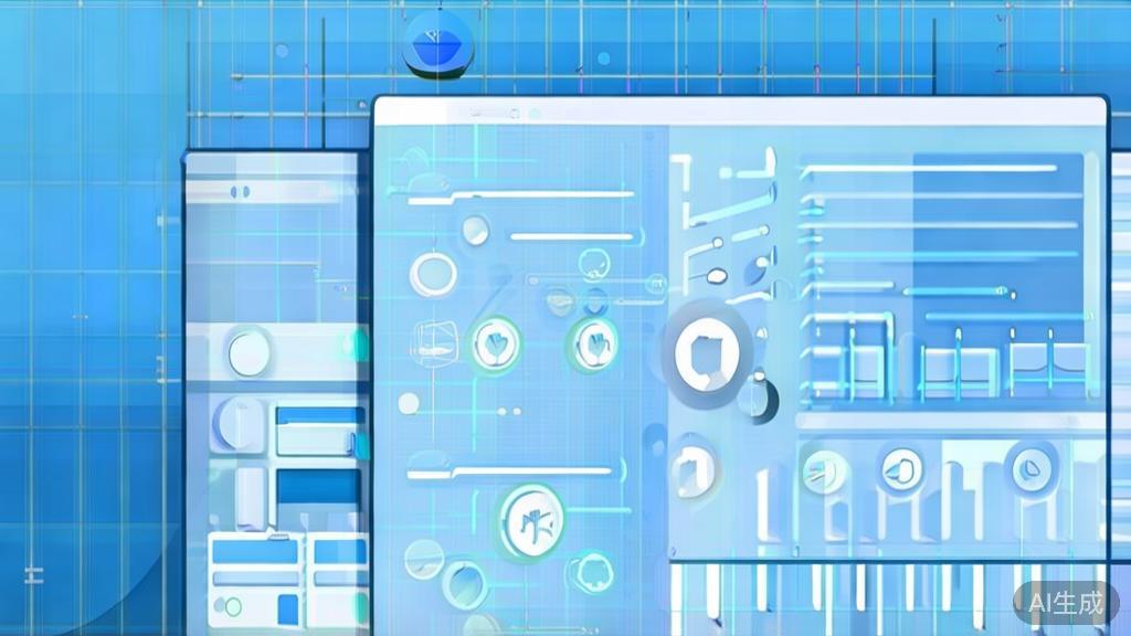 Flat vector illustration of video marketing analytics, dashboard style, soft blue gradient