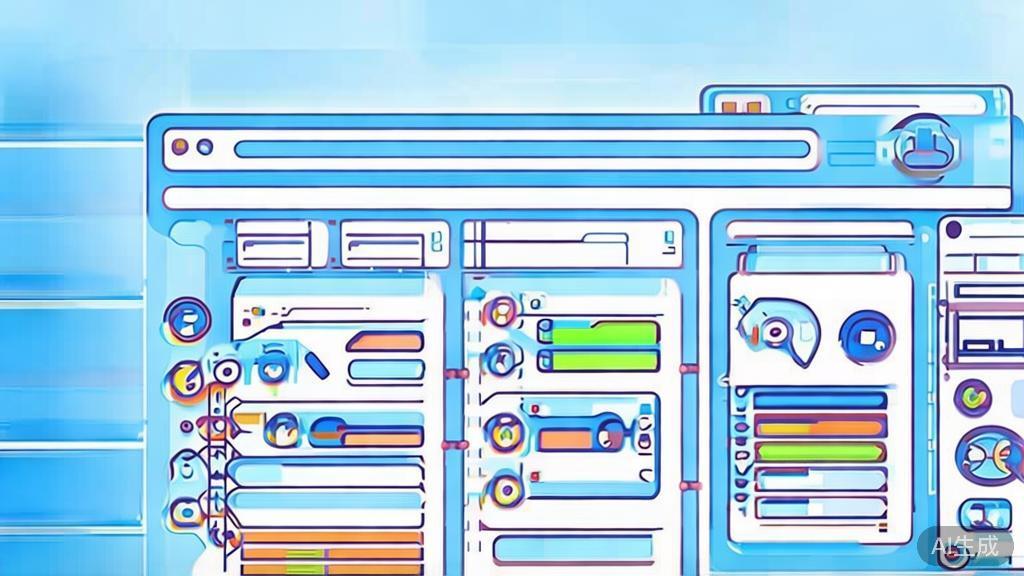 Flat vector illustration of keyword research and optimization, dashboard style, soft blue gradient