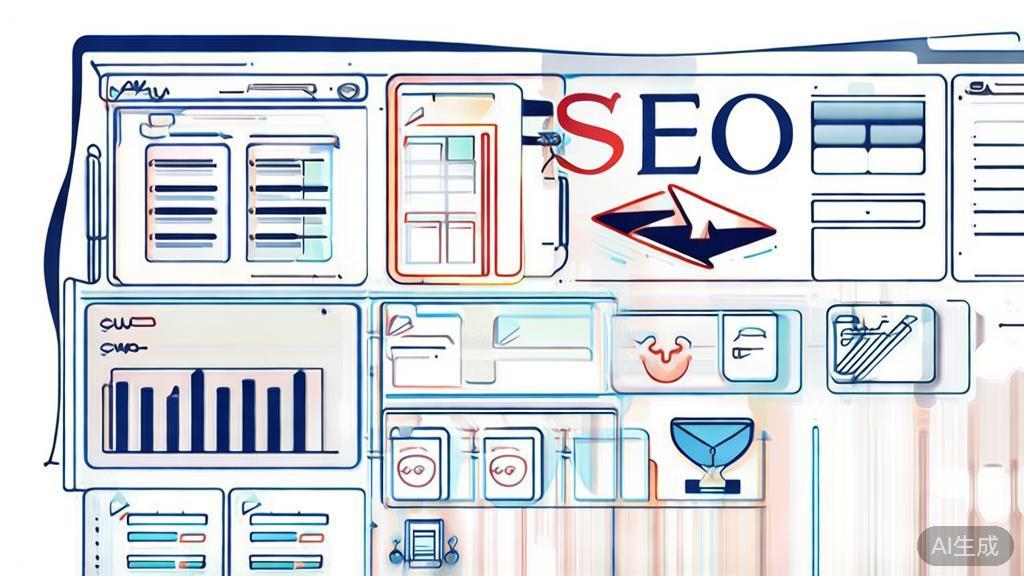 High-quality business illustration regarding data analysis in SEO, minimal flat design