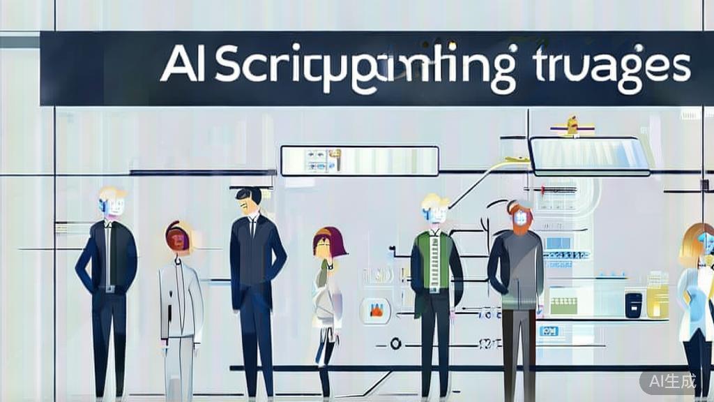 High-quality business illustration regarding strategies to avoid AI pitfalls in scriptwriting, minimal flat design