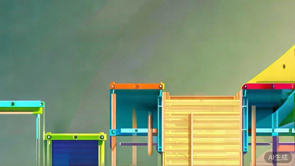 "High-quality business illustration regarding play structure, minimal flat design"