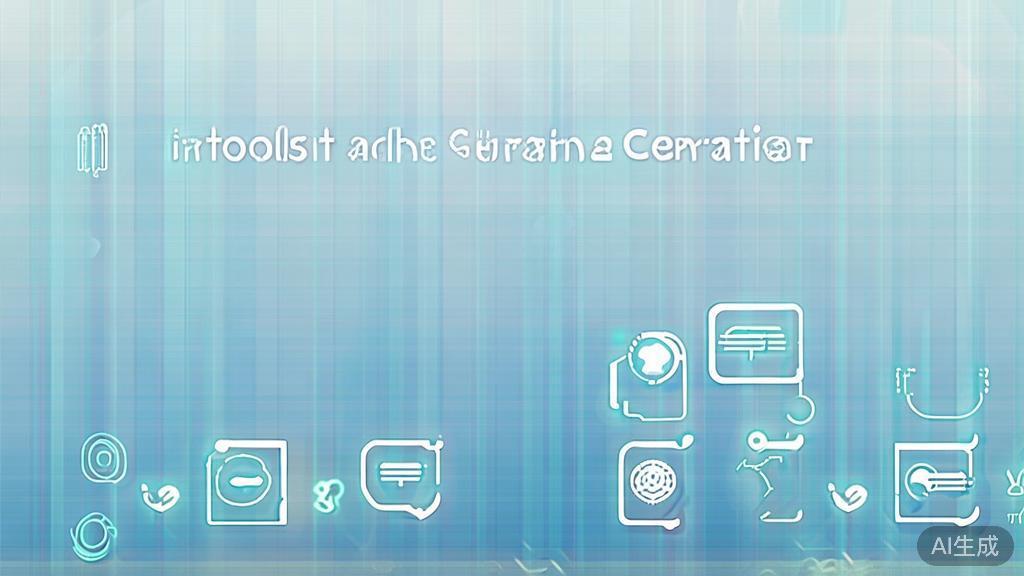 "Flat vector illustration of AI tools for script generation, soft blue gradient"