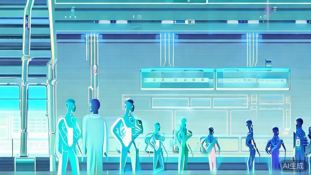 "Flat vector illustration of the future of digital humans in short drama creation, highlighting advancements in AI technology, soft blue gradient"
