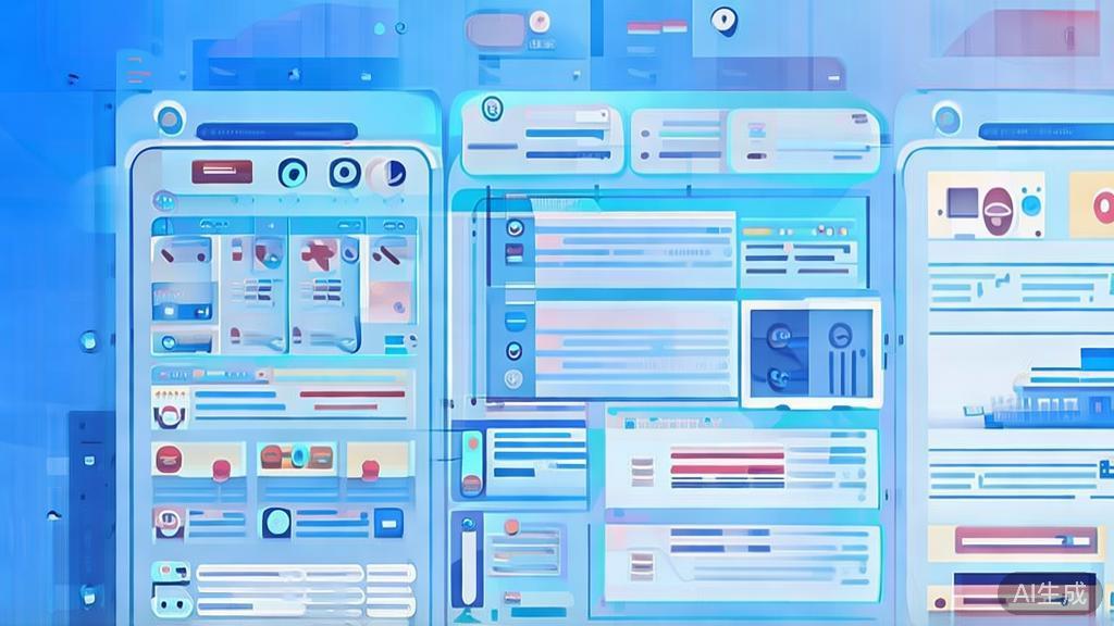 "Flat vector illustration of personalized content creation, dashboard style, soft blue gradient"