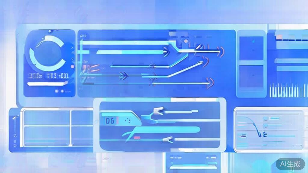 Flat vector illustration of mobile optimization, dashboard style, soft blue gradient