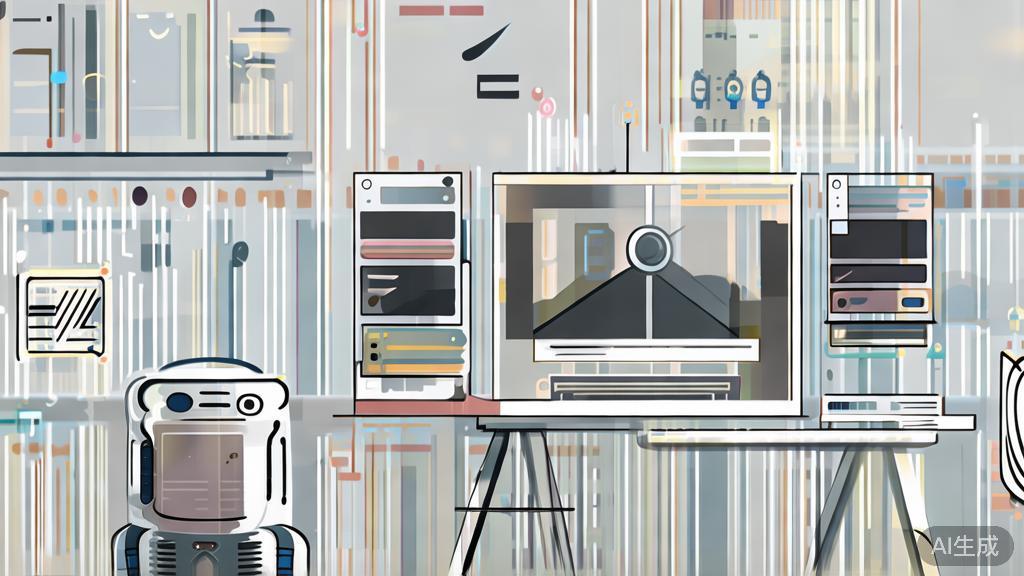 "High-quality business illustration regarding AI in video content creation, minimal flat design"