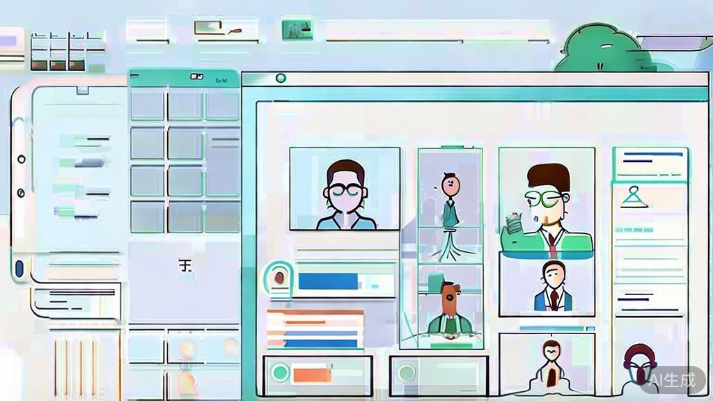 "High-quality business illustration regarding online collaboration platform, minimal flat design"