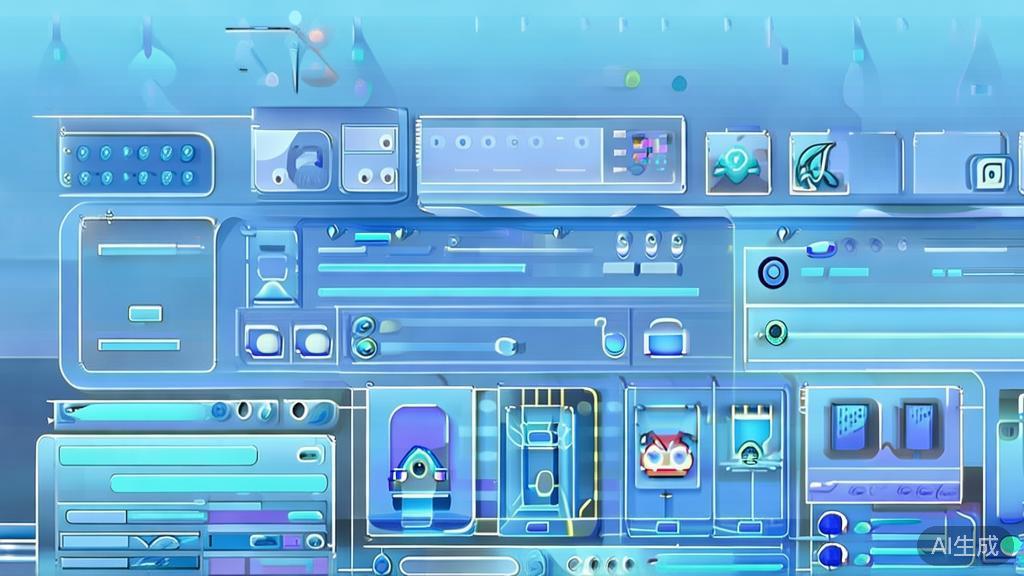 Flat vector illustration of anime short video production process, dashboard style, soft blue gradient