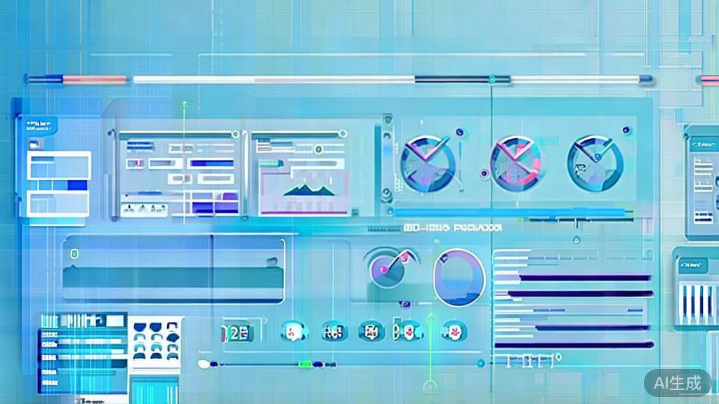 "Flat vector illustration of data analytics in SEO, dashboard style, soft blue gradient"