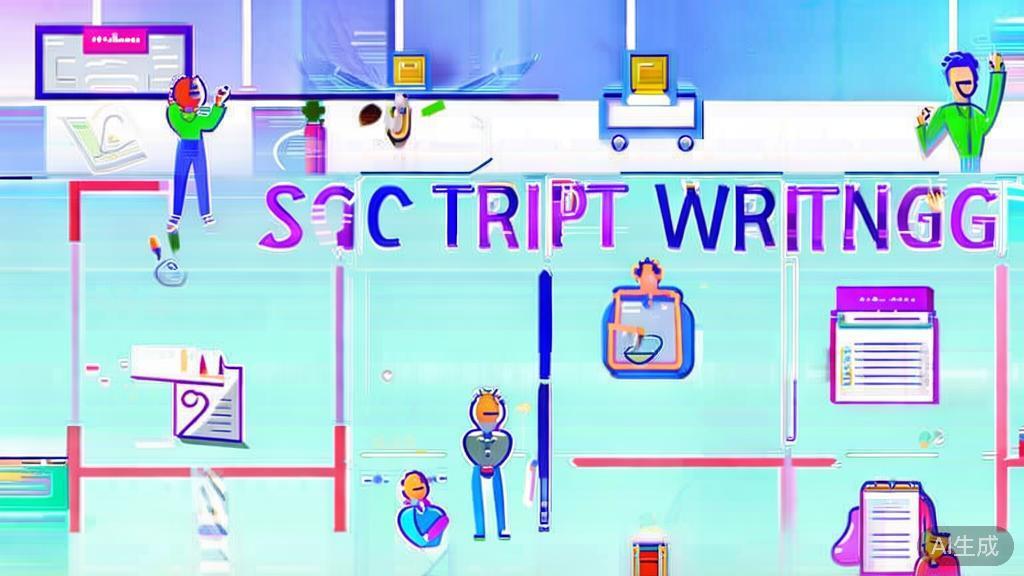 Flat vector illustration of collaborative script writing, dashboard style, soft blue gradient