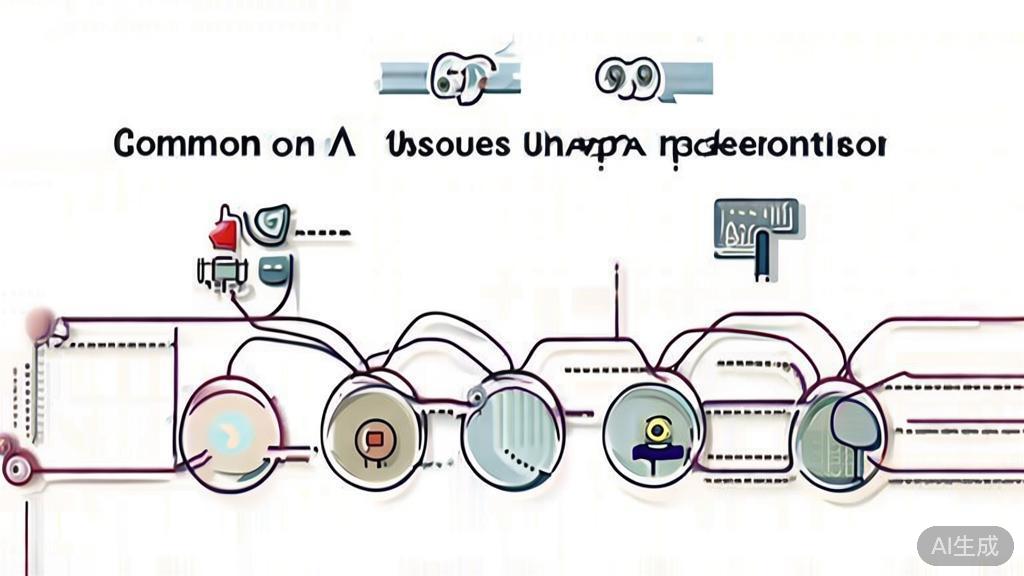 "High-quality business illustration regarding common issues in AI drama generation, minimal flat design"