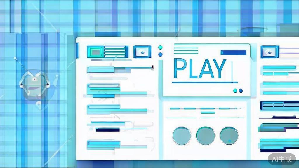 Flat vector illustration of short play template, dashboard style, soft blue gradient