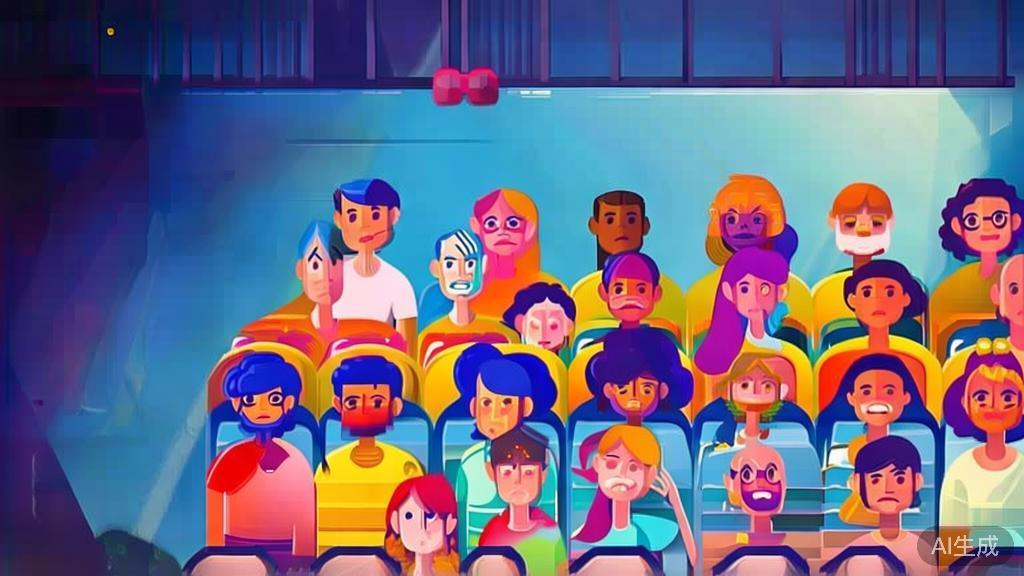 Flat vector illustration of audience engagement in short play production, dashboard style, soft blue gradient