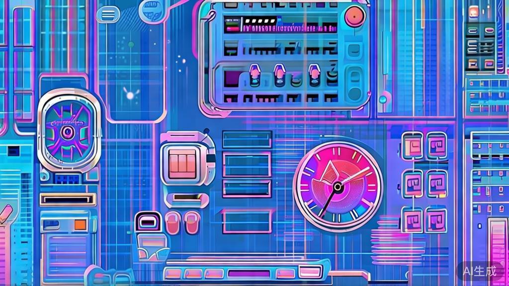 Flat vector illustration of a time traveler, dashboard style, soft blue gradient