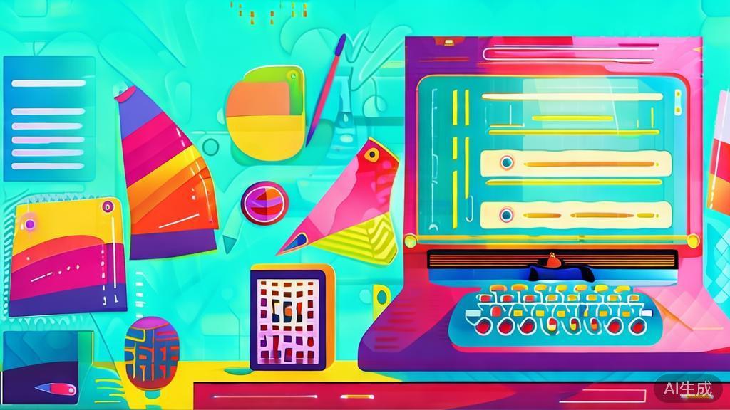 Flat vector illustration of creative writing process, corporate Memphis style, soft blue gradient