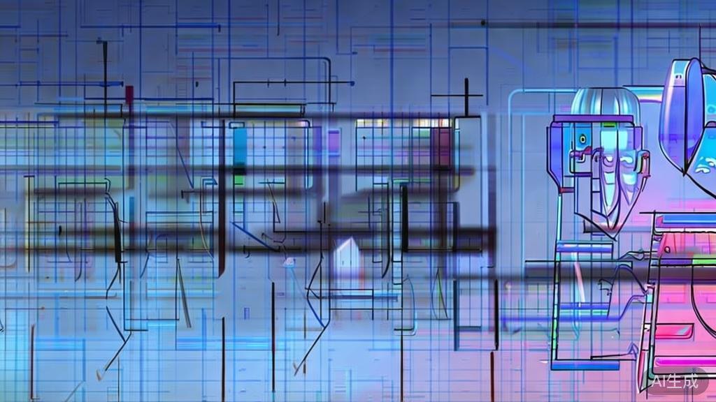 Flat vector illustration of character design process in AI short drama, soft blue gradient