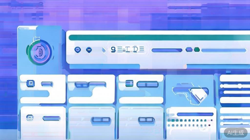 Flat vector illustration of software updates, dashboard style, soft blue gradient