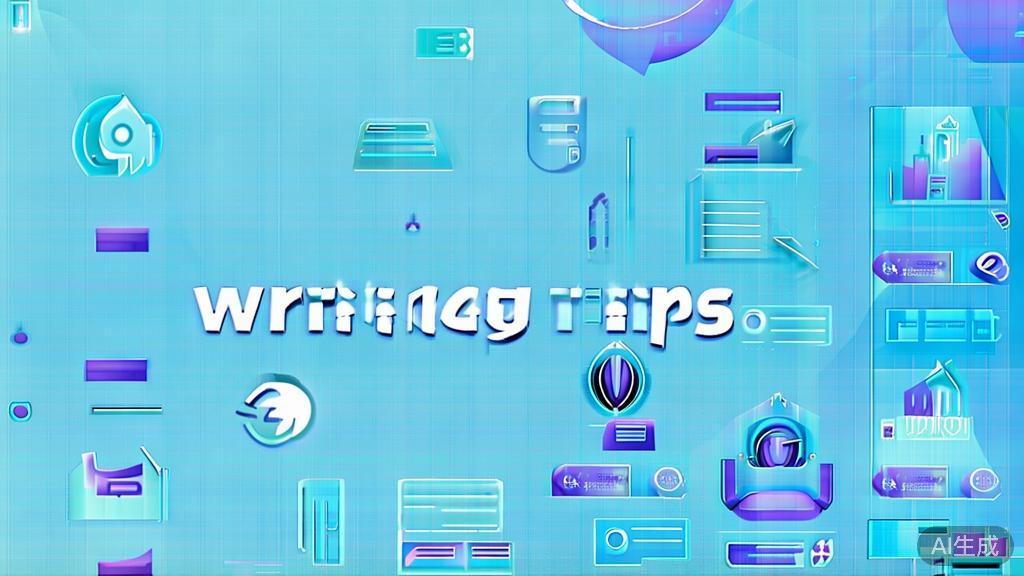 Flat vector illustration of writing tips, dashboard style, soft blue gradient