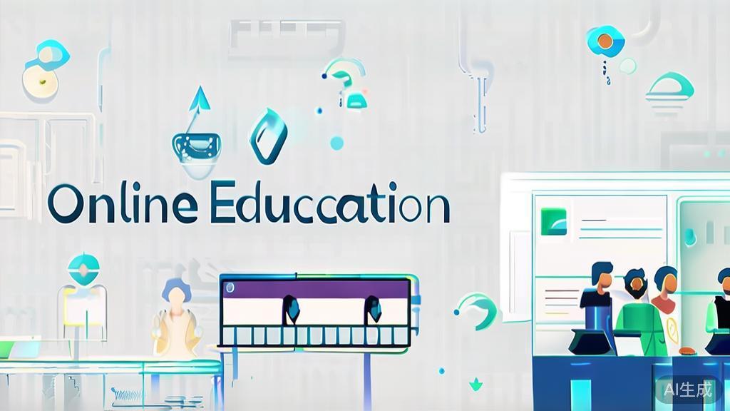 "High-quality business illustration regarding online education, minimal flat design"