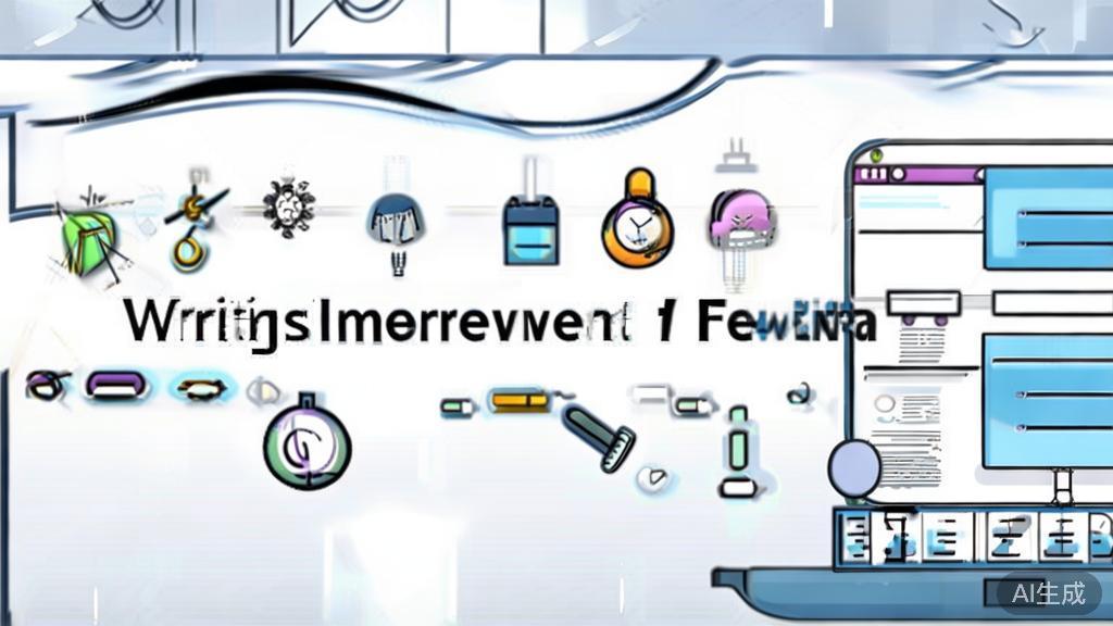 High-quality business illustration regarding writing improvement, minimal flat design