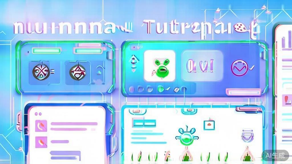 Flat vector illustration of nanobanana tutorials, dashboard style, soft blue gradient