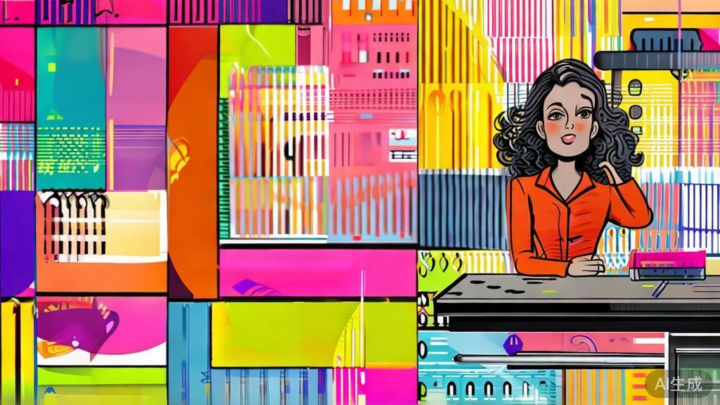 High-quality business illustration regarding overcoming writer's block, corporate Memphis style