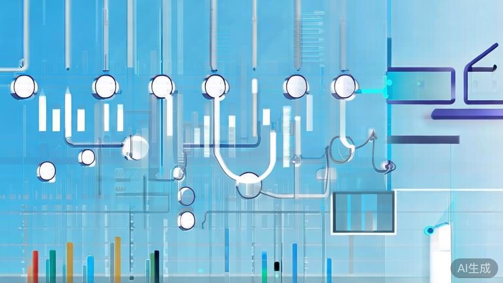 "Flat vector illustration of data analysis in writing, dashboard style, soft blue gradient"