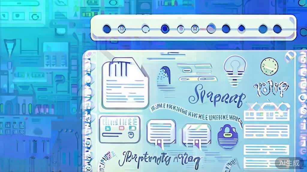 Flat vector illustration of inspiration in script writing, dashboard style, soft blue gradient