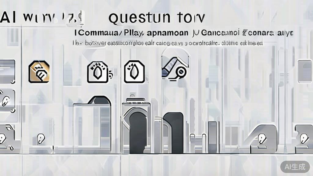 High-quality business illustration regarding common questions about AI short play generation tool, minimal flat design