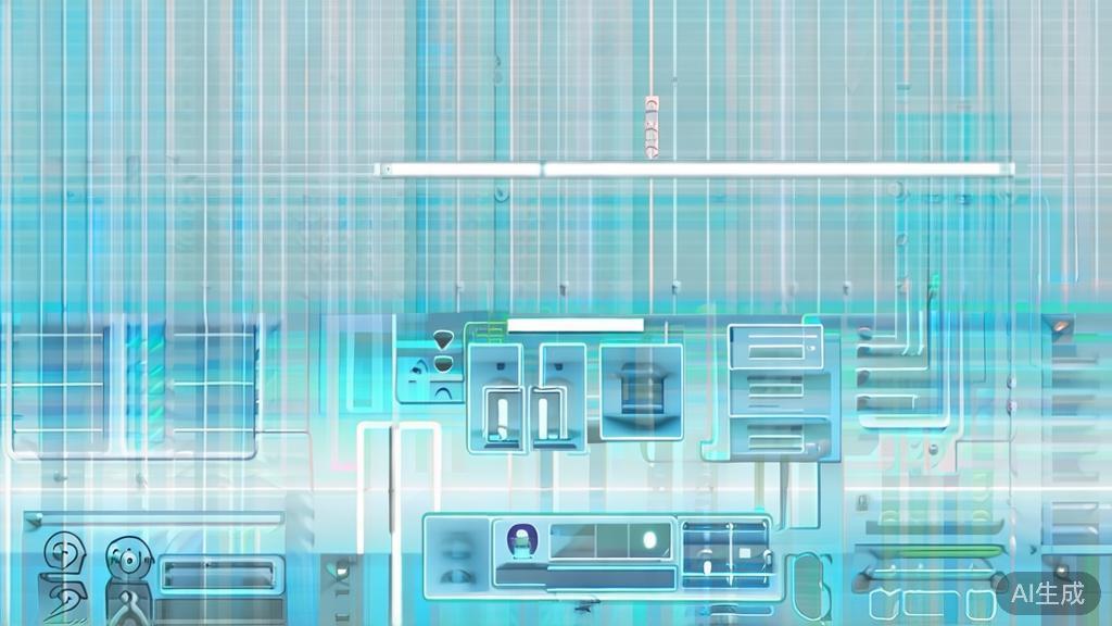 "Flat vector illustration of post-production process in AI short play, dashboard style, soft blue gradient"