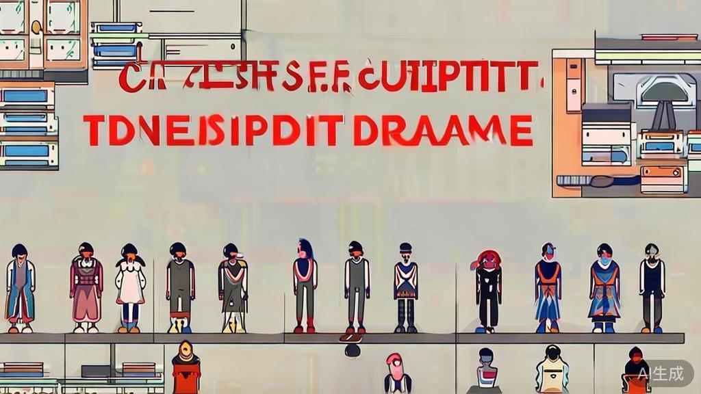 "High-quality business illustration regarding character development in drama, minimal flat design"