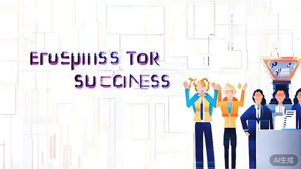 "High-quality business illustration regarding success story, minimal flat design"