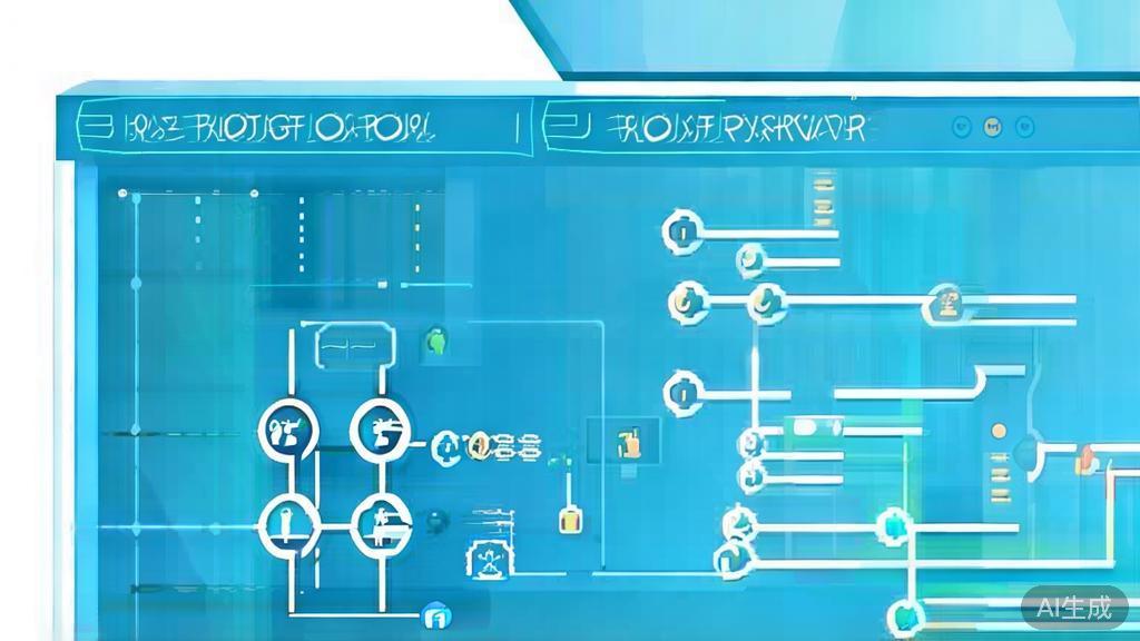 Flat vector illustration of story structure, dashboard style, soft blue gradient