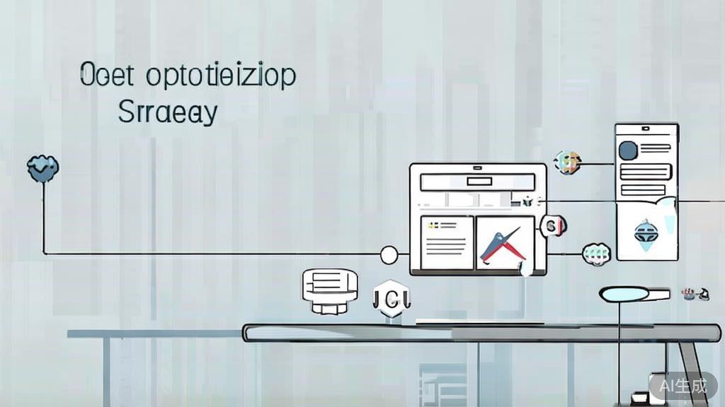 High-quality business illustration regarding content optimization strategy, minimal flat design