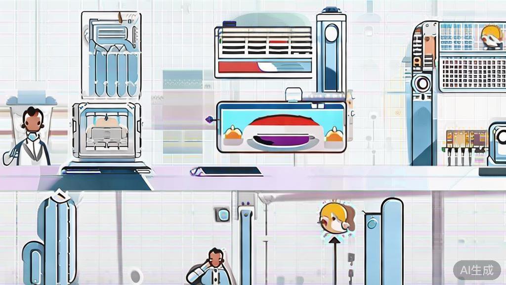 High-quality business illustration regarding different usage scenarios of AI video tools, minimal flat design