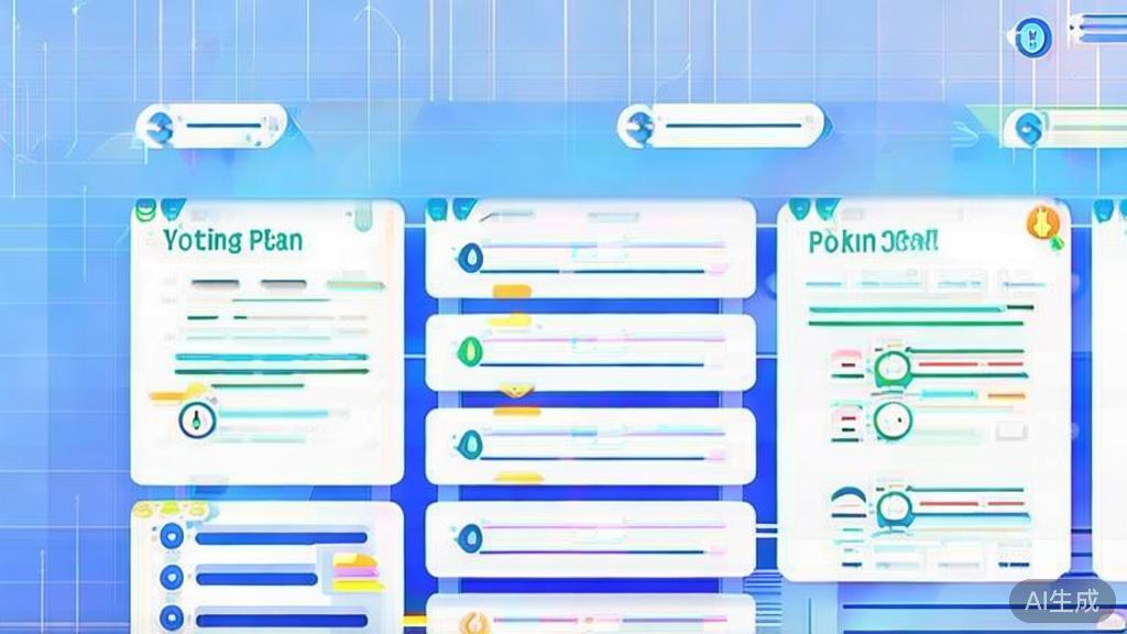 Flat vector illustration of pricing plan options for AI writing tools, dashboard style, soft blue gradient