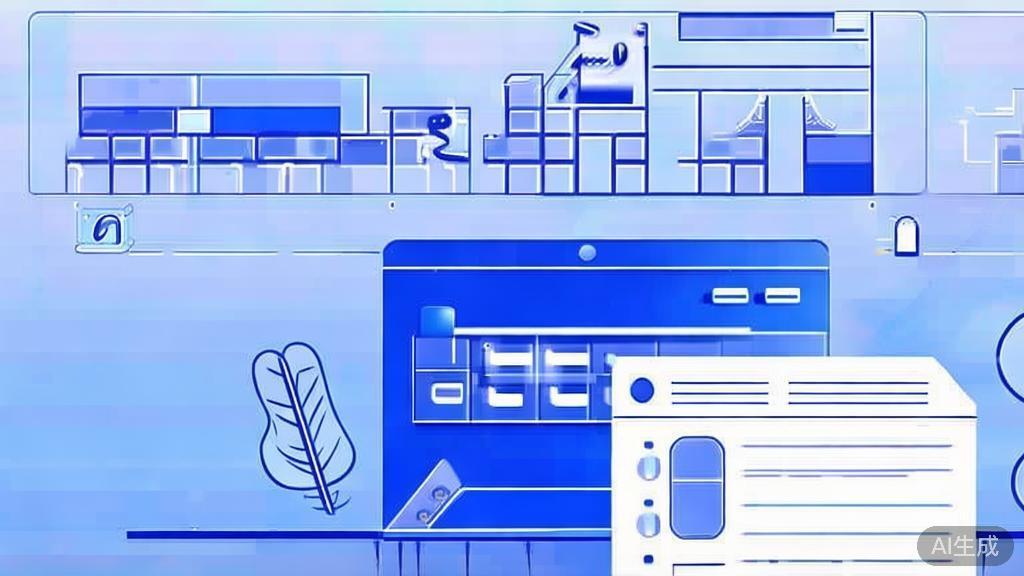 Flat vector illustration of writing process, dashboard style, soft blue gradient