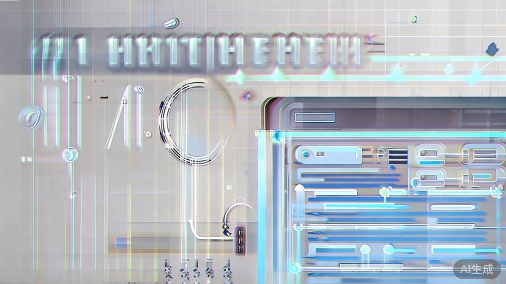 Illustration of AI writing engine future challenges and opportunities, minimal flat design