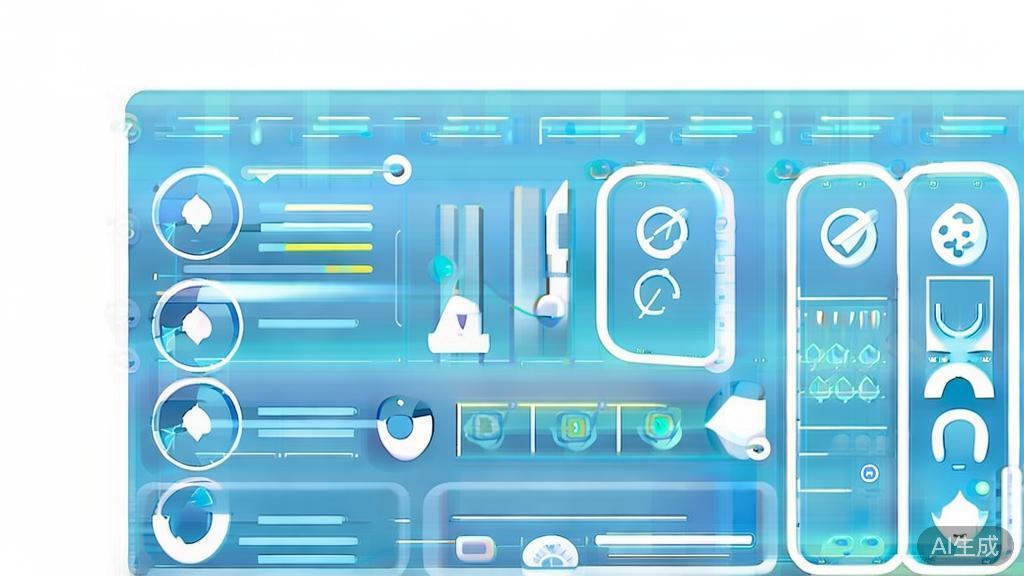 Flat vector illustration of user feedback analysis, dashboard style, soft blue gradient