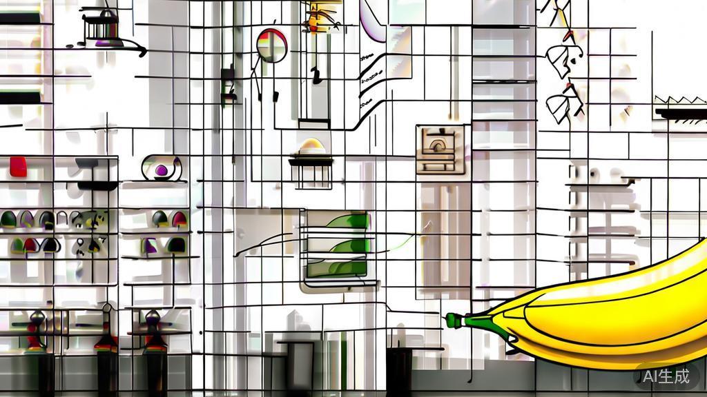 High-quality business illustration regarding creative process with nano banana, minimal flat design