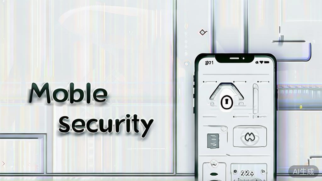 High-quality business illustration regarding mobile security, minimal flat design