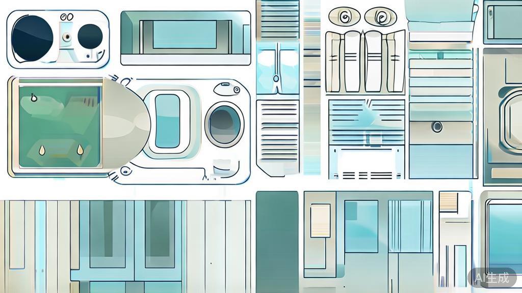 "Flat vector illustration of technology in filmmaking, minimal design, soft color palette"