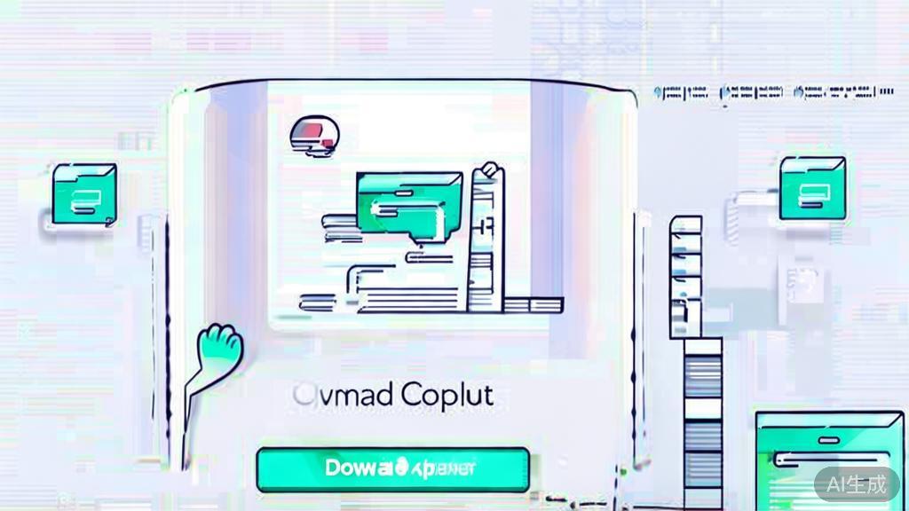 High-quality business illustration regarding user experience in software downloading, minimal flat design