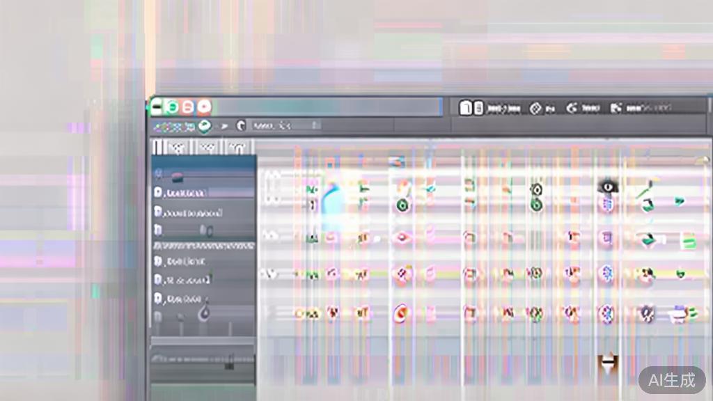 High-quality illustration of a user-friendly interface of Sora software, minimal flat design