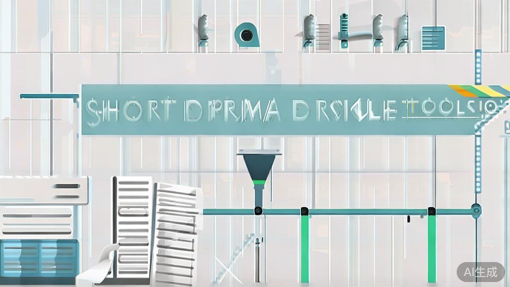 High-quality business illustration regarding short drama tools, minimal flat design