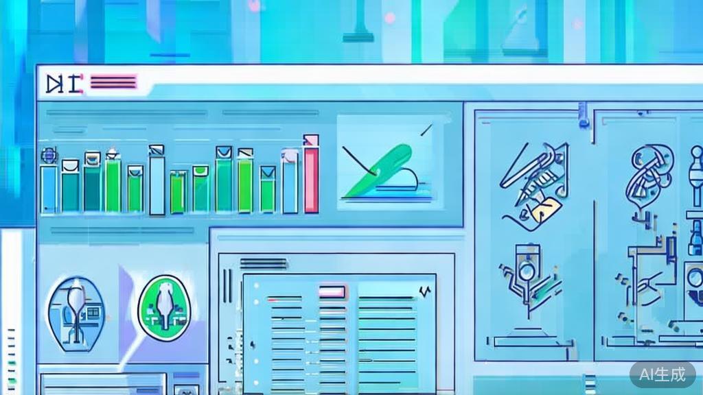 Flat vector illustration of AI technology in drama production, dashboard style, soft blue gradient