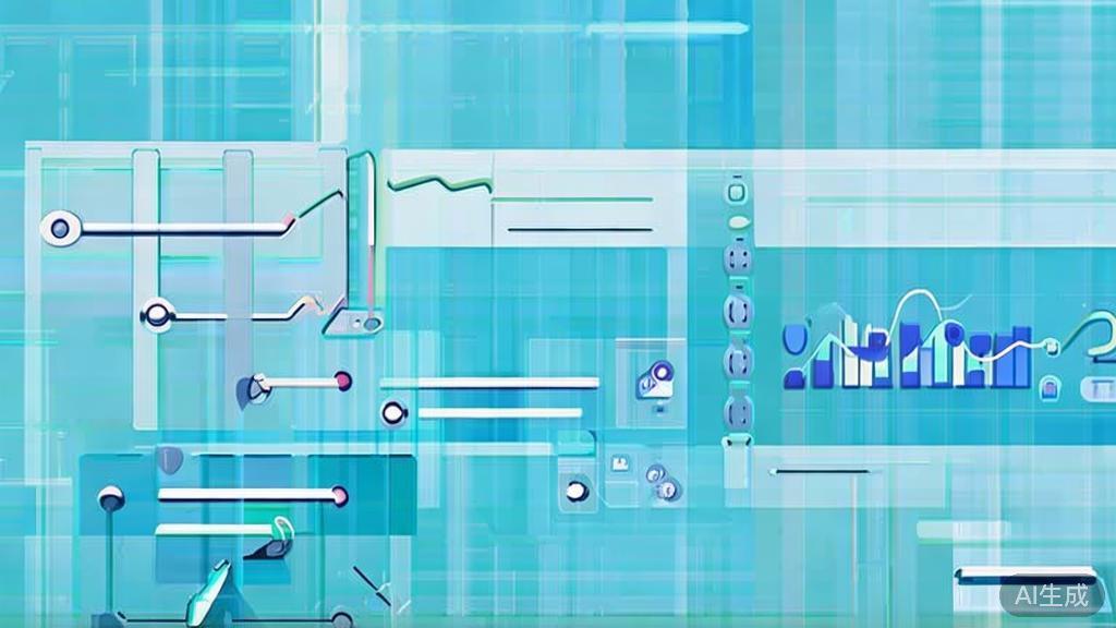 Flat vector illustration of data analysis in SORA 2, dashboard style, soft blue gradient